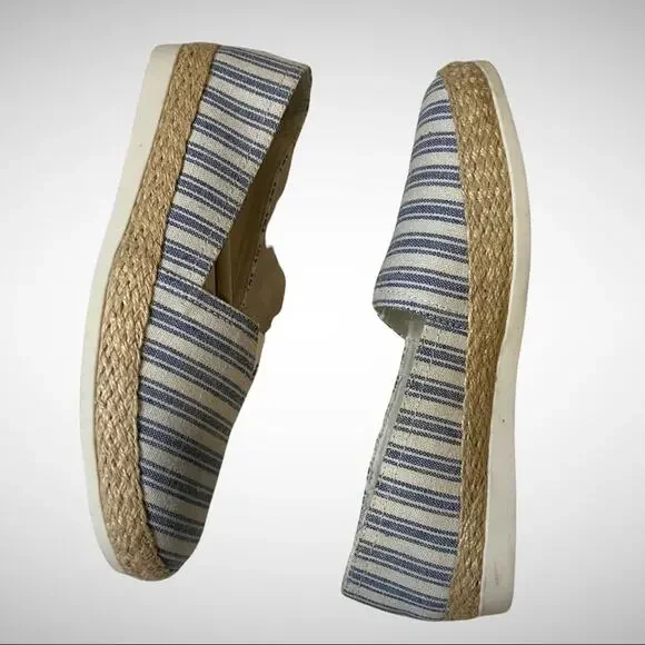 Esprit NWOB Ella Blue Stripe Espadrille size 6 - Picture 1 of 9